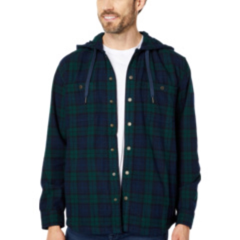 L.L.Bean Scotch plaid hooded flannel